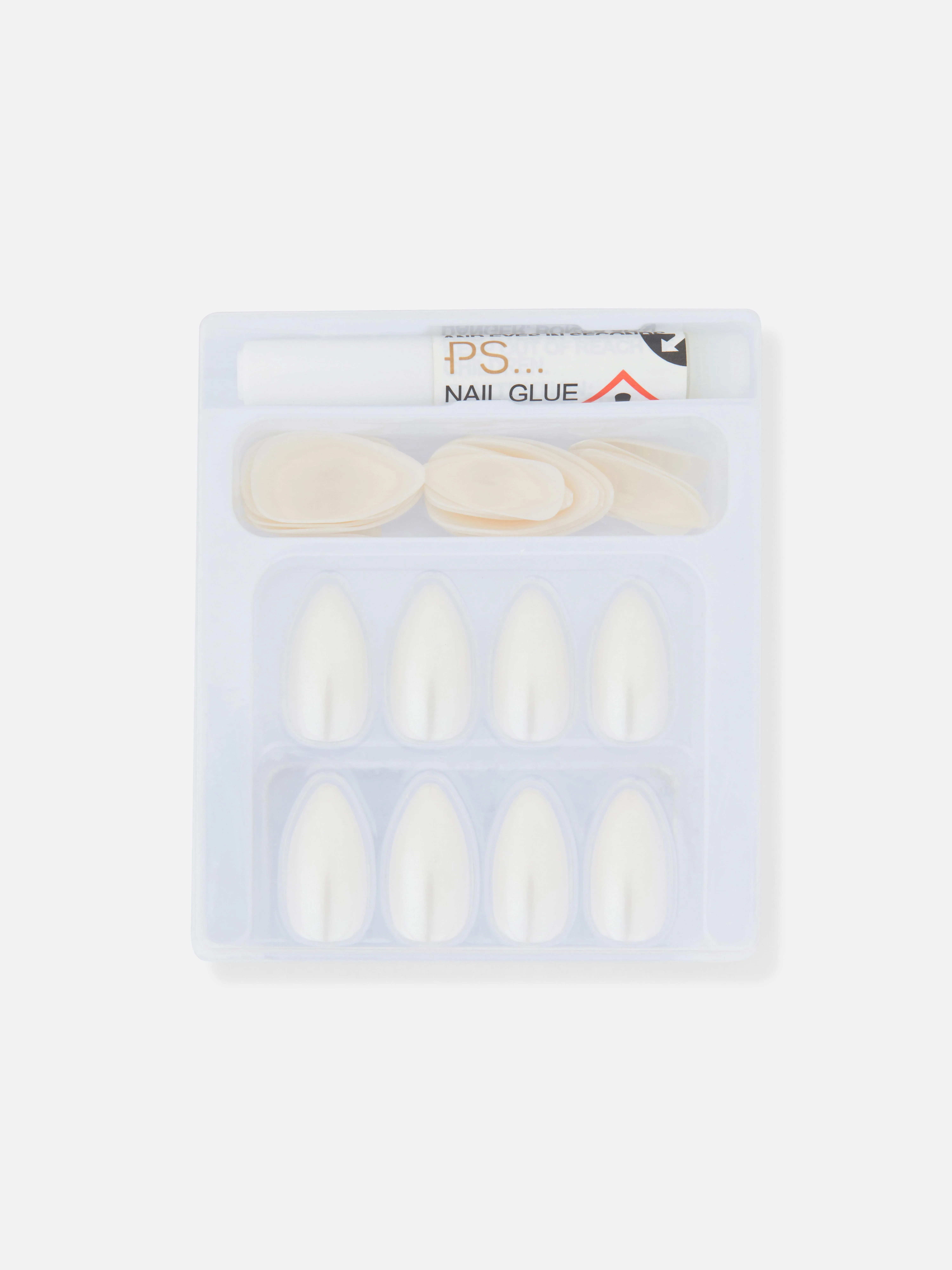 Uñas postizas largas, cuadradas con corazones de PS...
