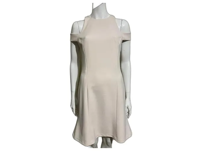 Vera Wang vestido crudo con hombros descubiertos de crepé 