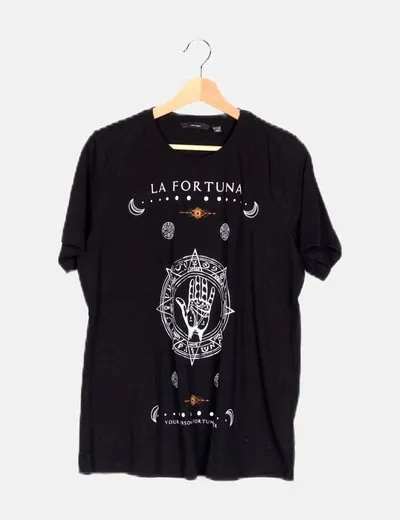 Vero Moda Camiseta negra estampada