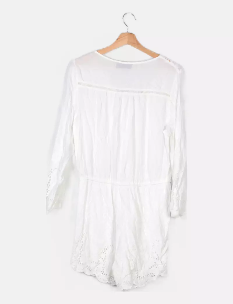 Vero Moda Vestido blanco troquelado