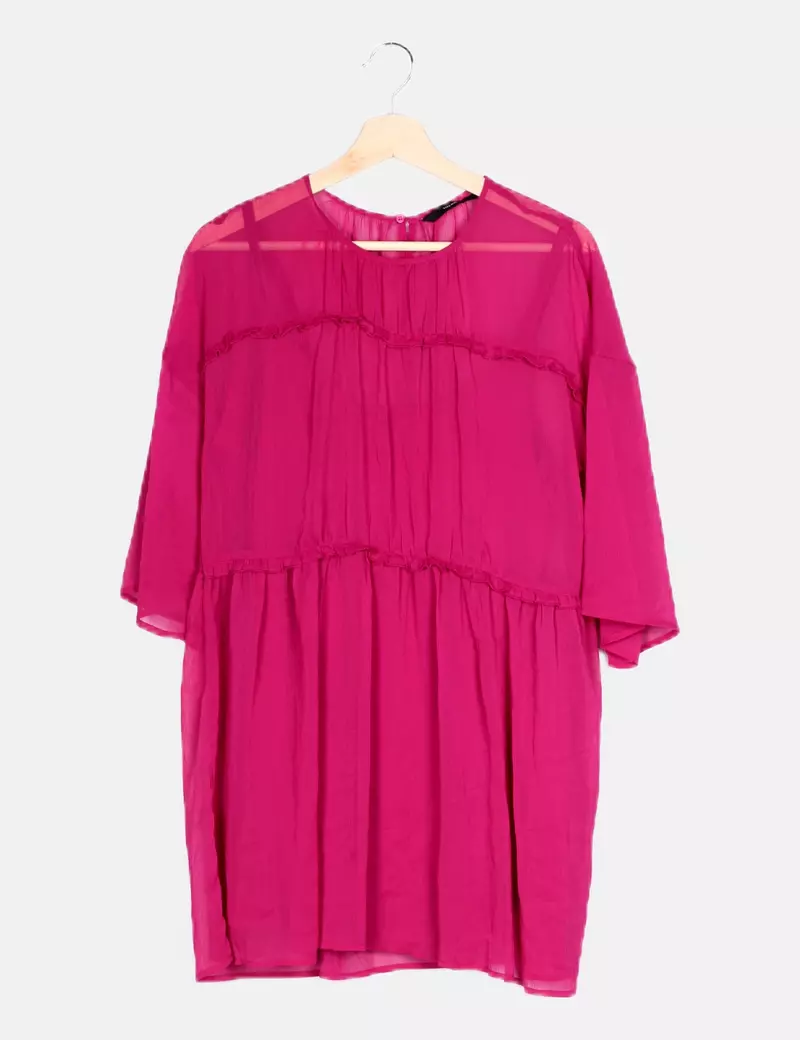 Vero Moda Vestido buganvilla volantes