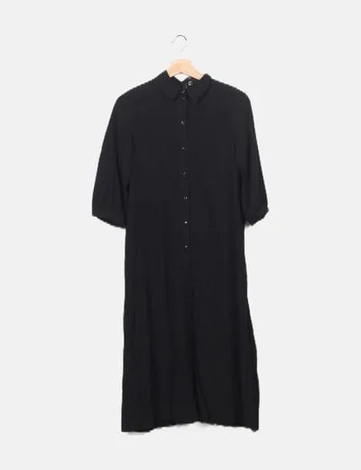 Vero Moda Vestido camisero negro