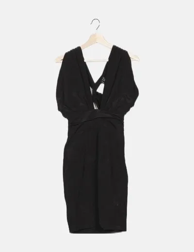 Vero Moda Vestido negro escote V