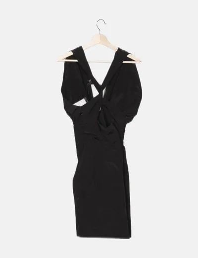 Vero Moda Vestido negro escote V
