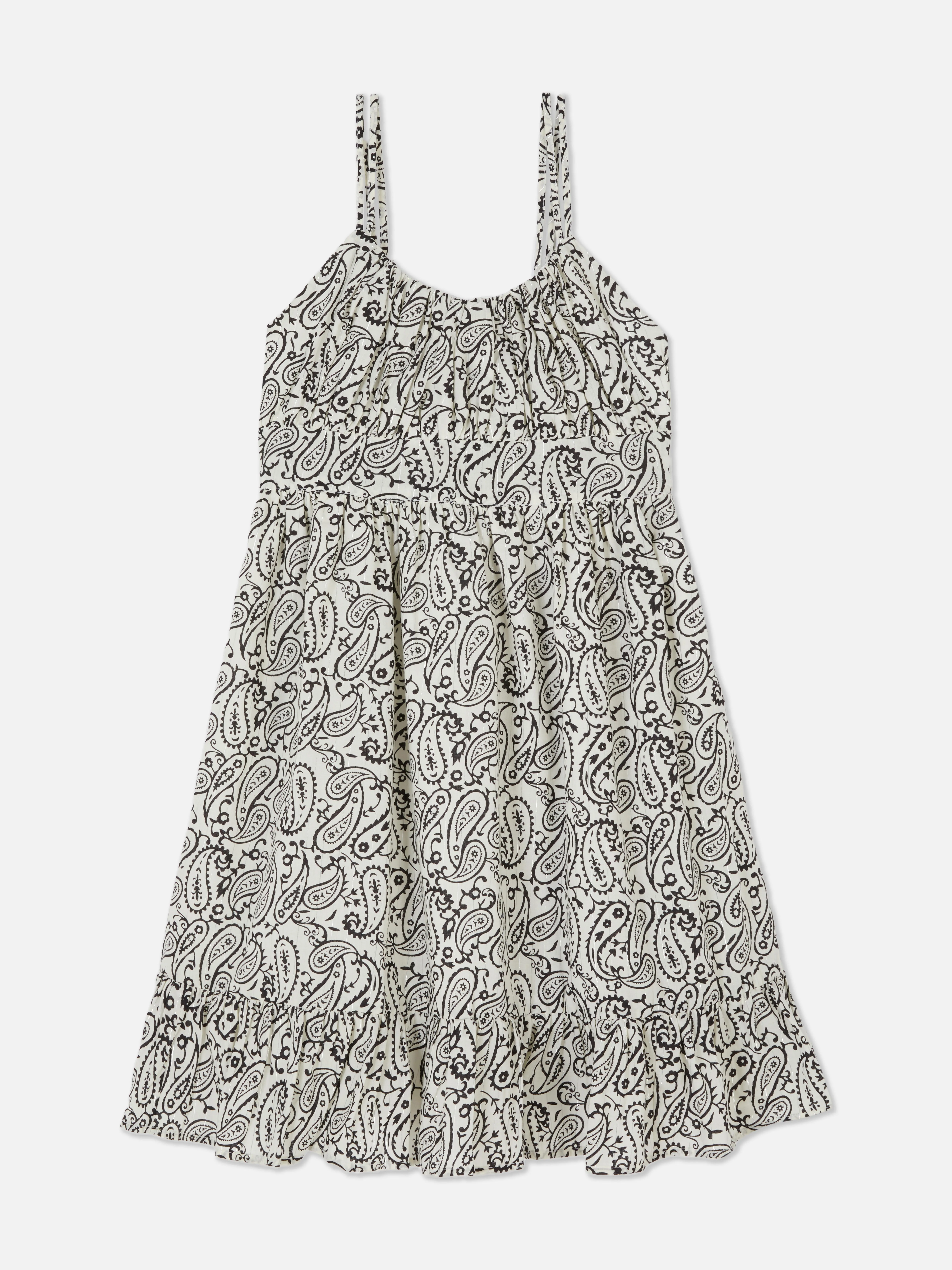 Vestido a capas con estampado de cachemira