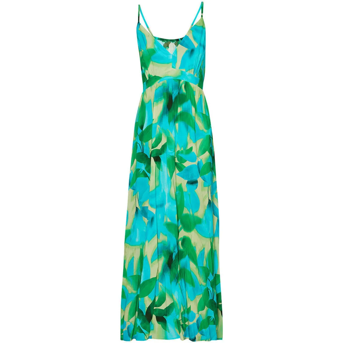Vestido con estampado de follaje