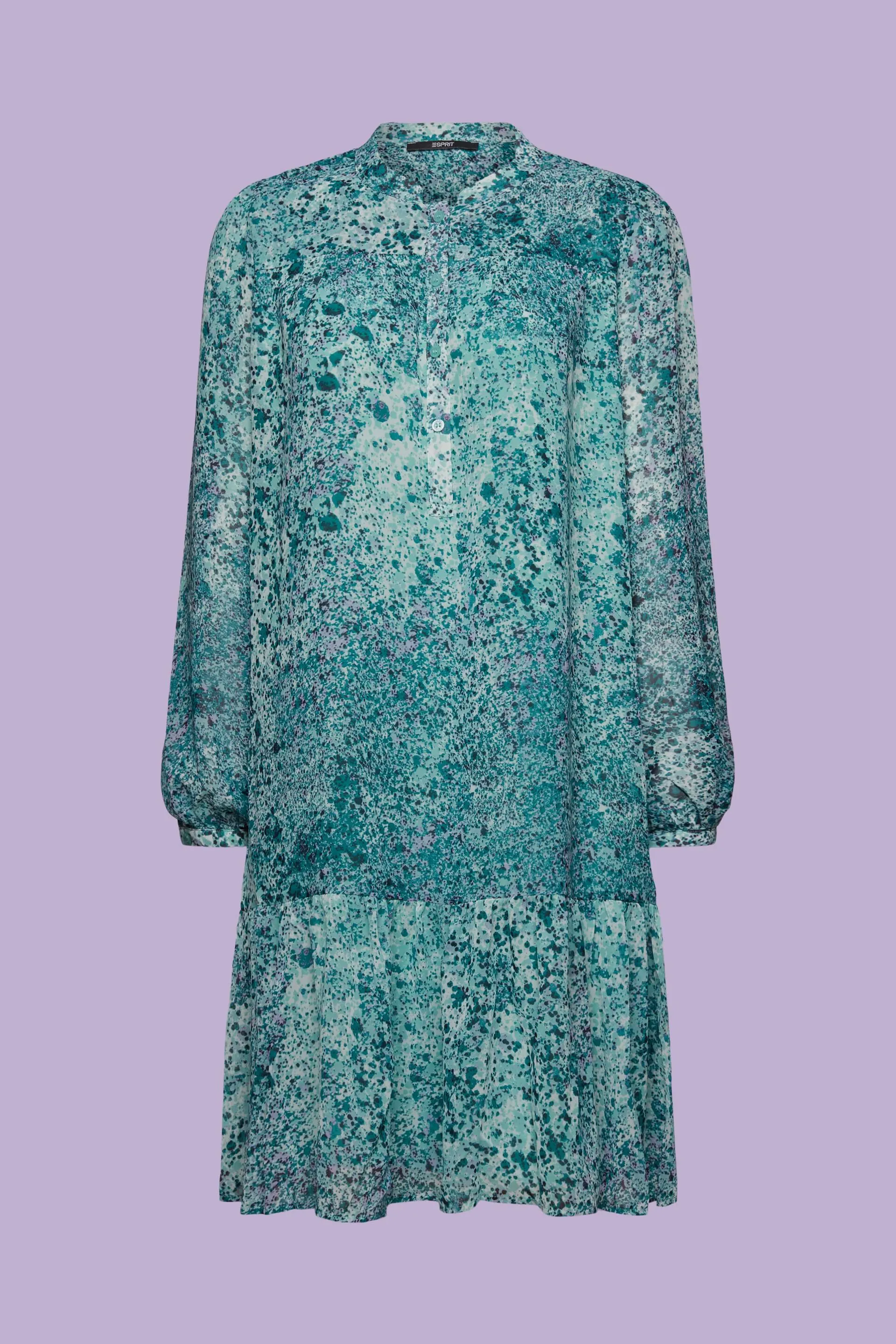 Vestido corto de gasa con estampado