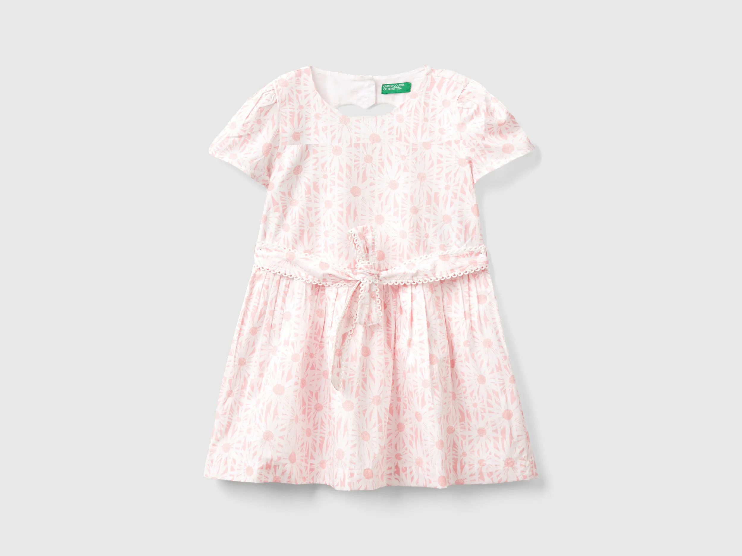 Vestido corto de rayas y flores