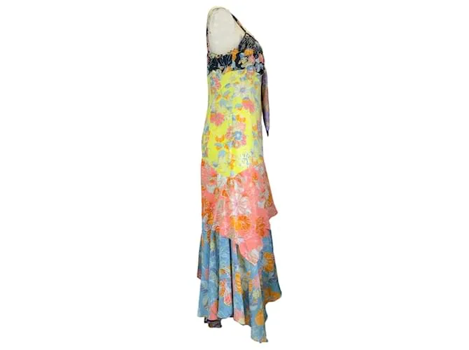 Vestido de día largo de crepé estampado multicolor de Peter Pilotto / VESTIDO CAMISA 