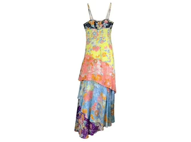Vestido de día largo de crepé estampado multicolor de Peter Pilotto / VESTIDO CAMISA 