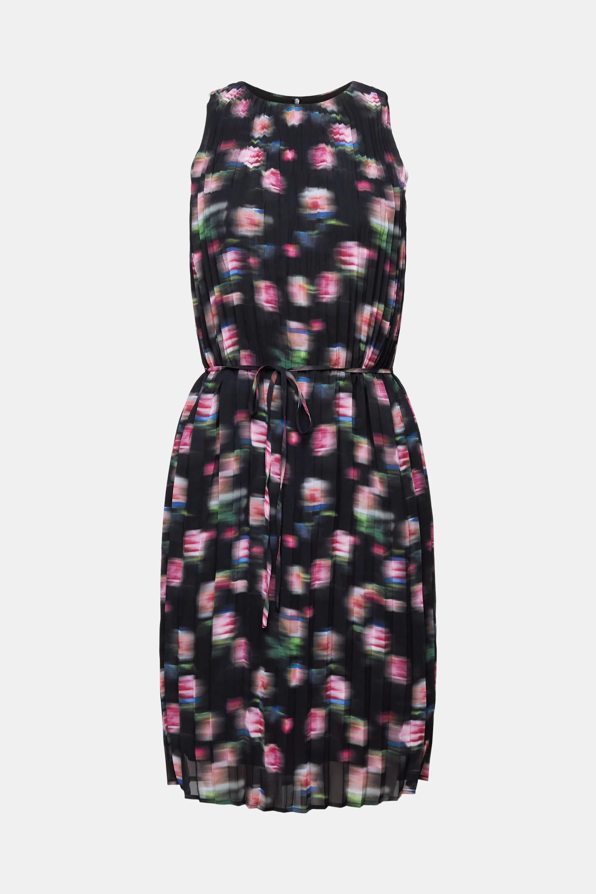 Vestido de gasa plisada con estampado