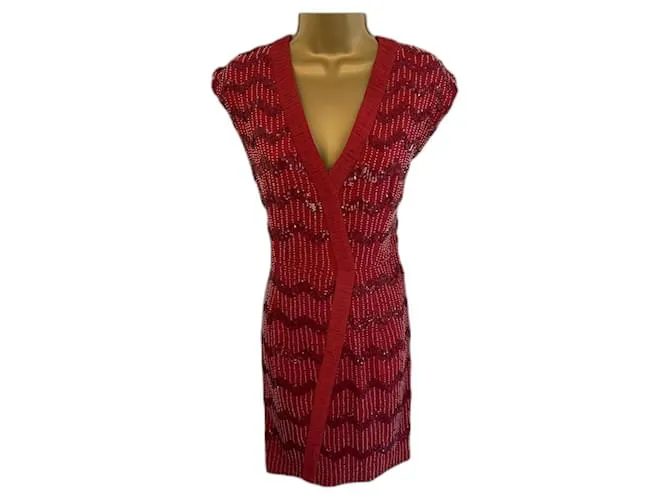 Vestido Hoss Intropia Redcurrant Beaded Lentejuelas Fiesta Cóctel España 14 US 10 UE 42 Burdeos 