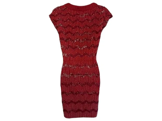 Vestido Hoss Intropia Redcurrant Beaded Lentejuelas Fiesta Cóctel España 14 US 10 UE 42 Burdeos 