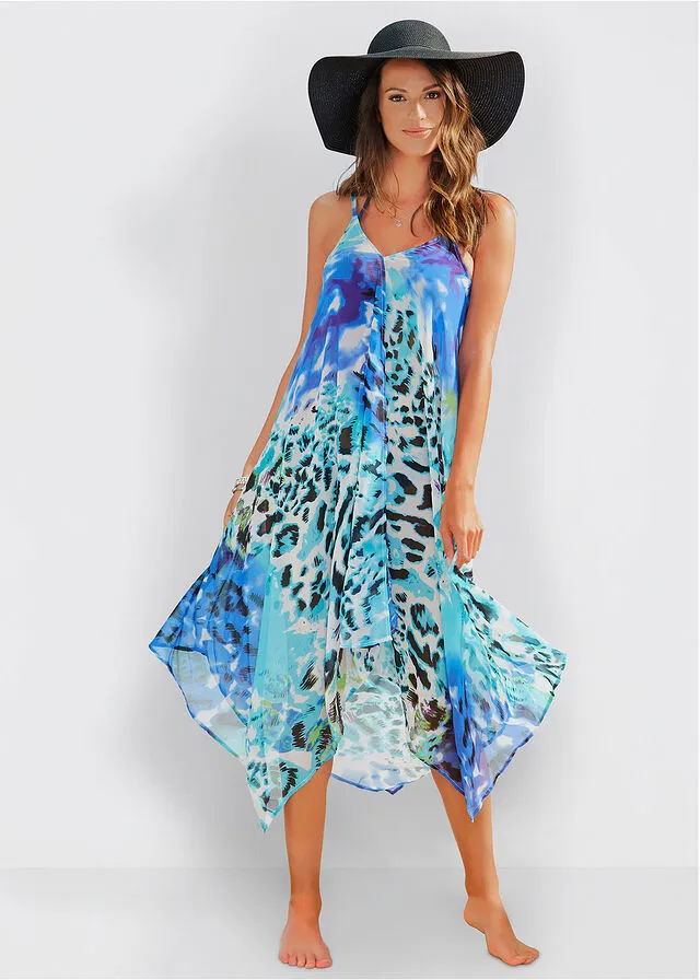 Vestido largo de playa Azul