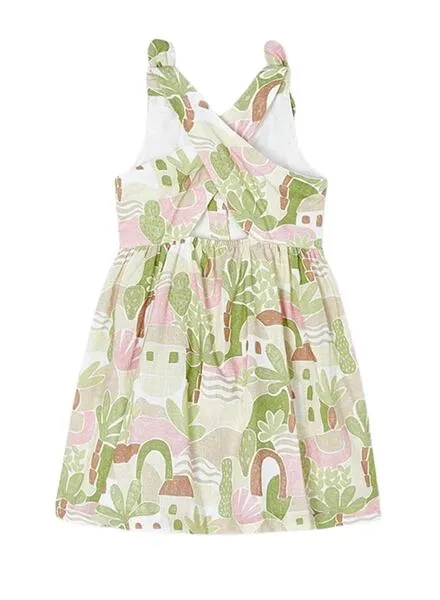 Vestido Mayoral Estampado Verde Para Niña