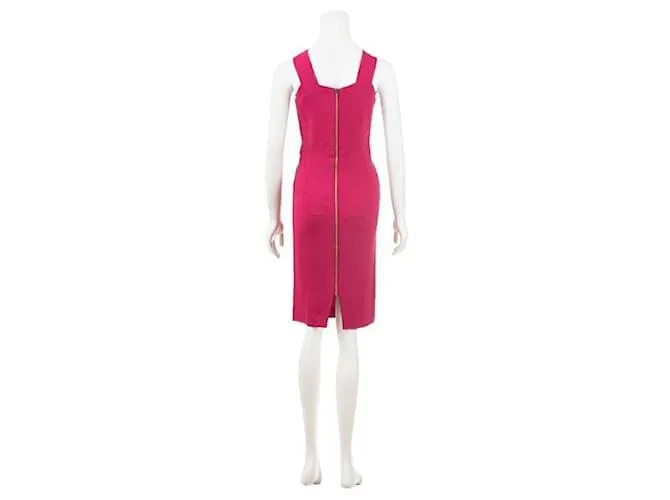 Vestido midi de crepé drapeado de Roland Mouret Rosa 