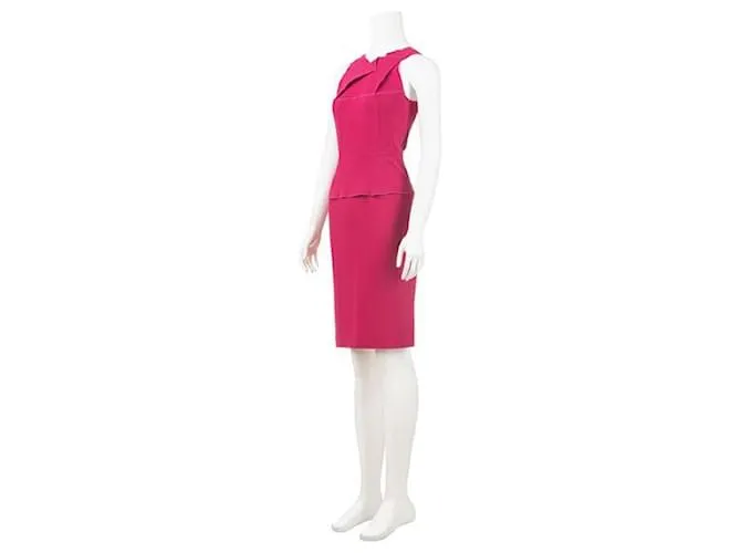 Vestido midi de crepé drapeado de Roland Mouret Rosa 