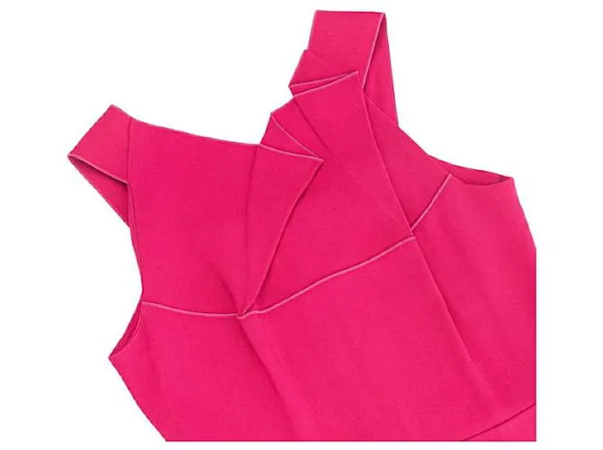 Vestido midi de crepé drapeado de Roland Mouret Rosa 