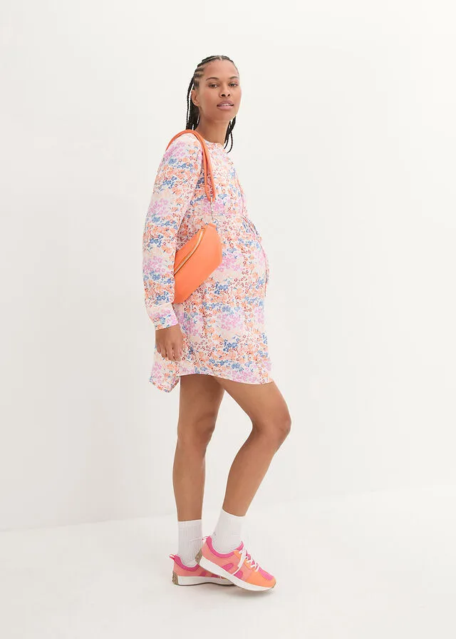 VESTIDO PREMAMá/DE LACTANCIA AZUL MARINOBLANCO DE LUNARES