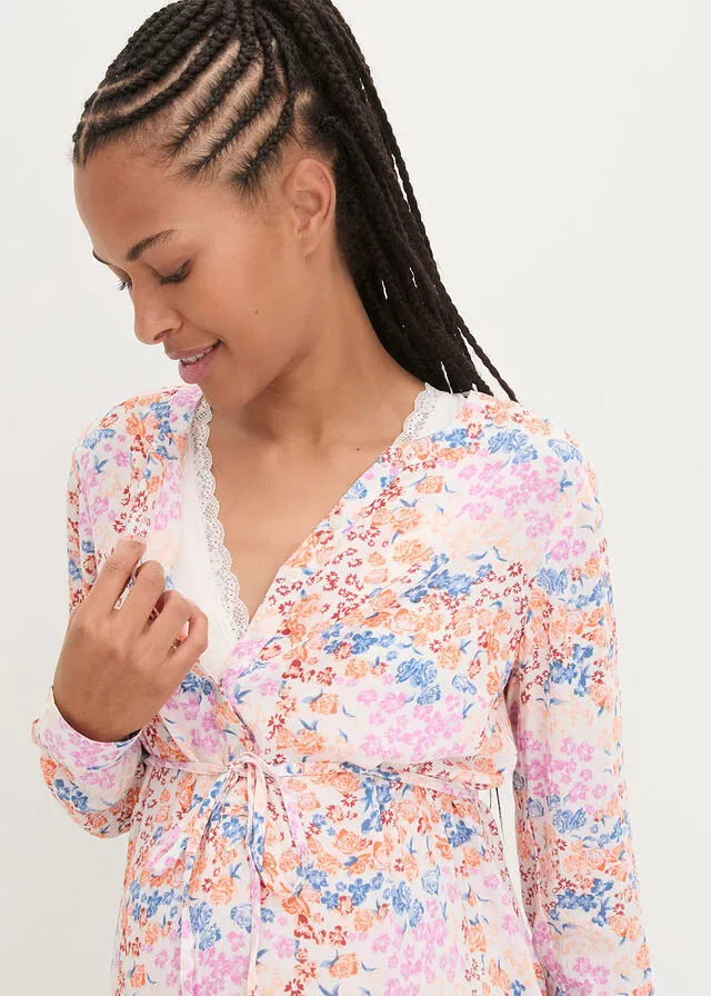 VESTIDO PREMAMá/DE LACTANCIA AZUL MARINOBLANCO DE LUNARES