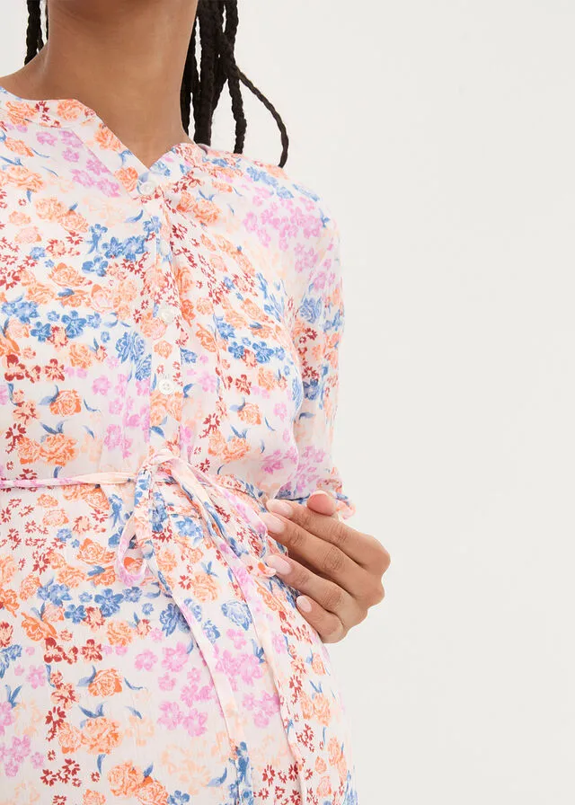 VESTIDO PREMAMá/DE LACTANCIA AZUL MARINOBLANCO DE LUNARES