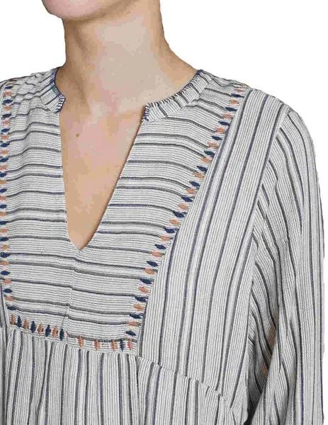VESTIDO TúNICA  INDICOLD ESTAMPADO RAYAS MARINO
