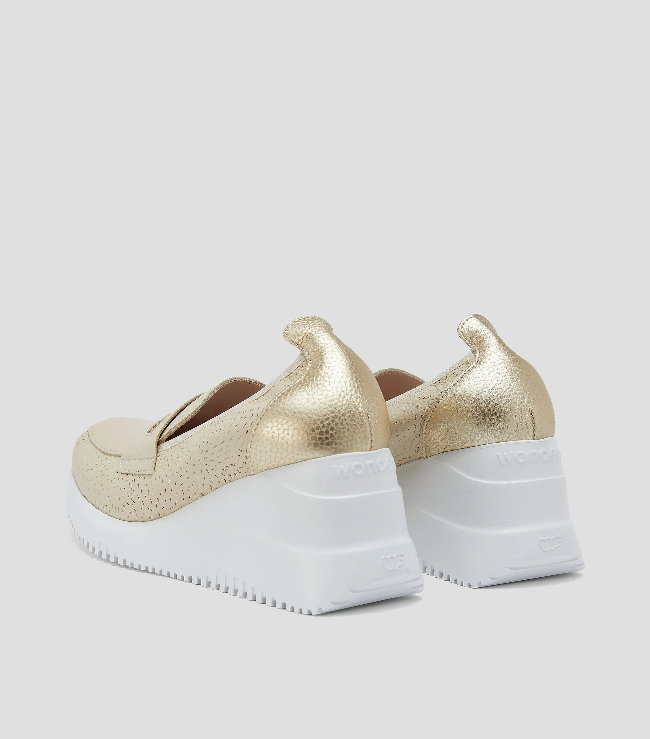 Wonders Zapatillas Slip On de Tacón Bajo Cuña Mujer