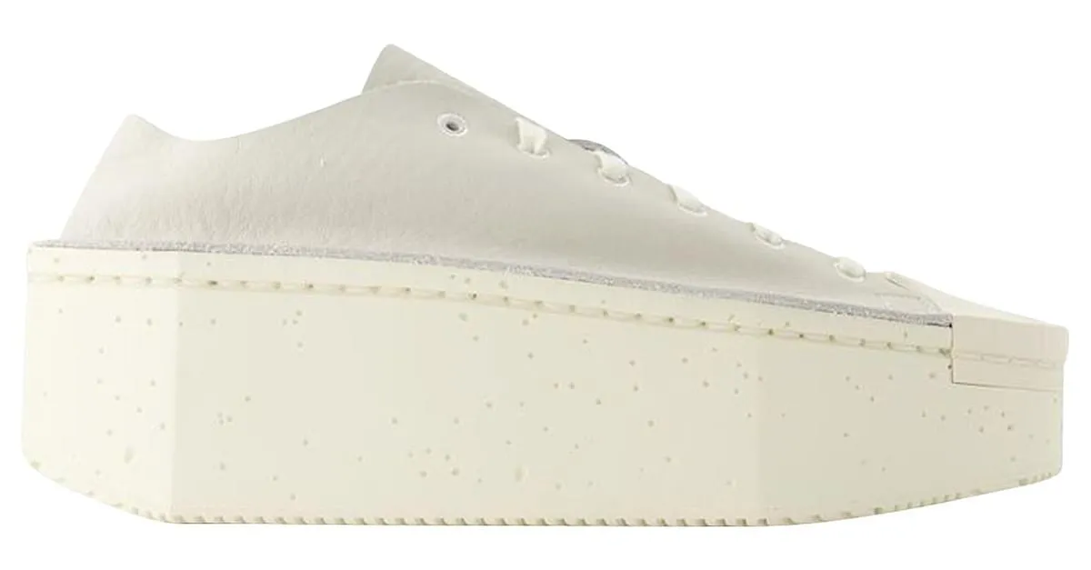 Y3 ZAPATILLAS RENGA LO  Y 3  CUERO  BLANCO CASTAñO BEIGE 