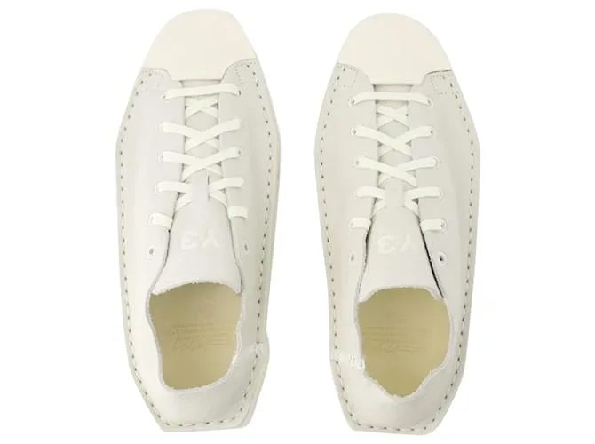 Y3 ZAPATILLAS RENGA LO  Y 3  CUERO  BLANCO CASTAñO BEIGE 
