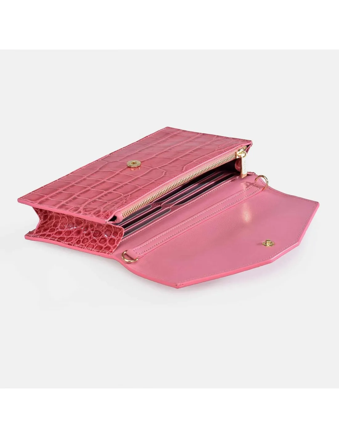 YANKO bolso de mano plano con bandolera para mujer en piel grabada