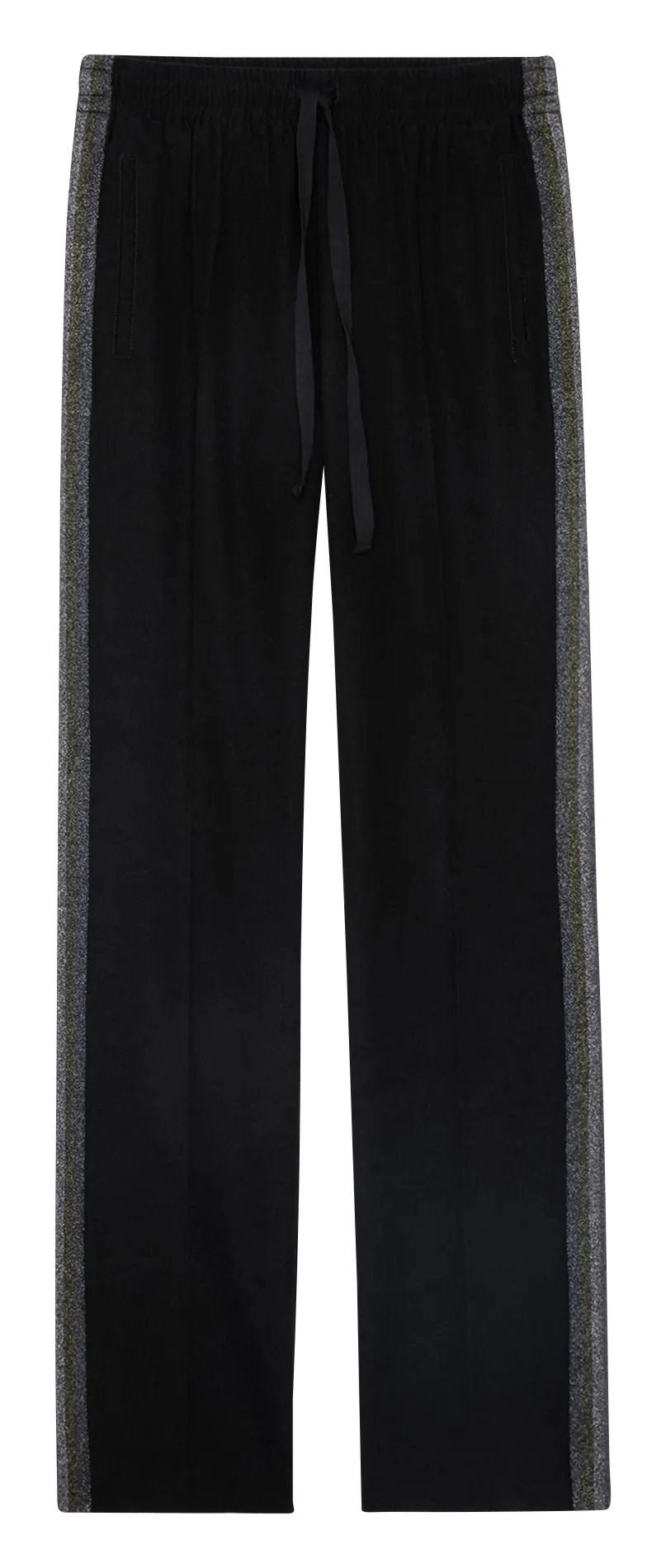 ZADIG&VOLTAIRE POMY  PANTALóN RECTO VAPOROSO CON BANDAS EN NEGRO