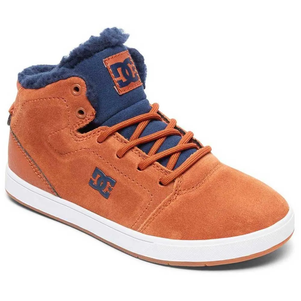 Zapatillas altas cuero DC SHOES borrego interior niño CRISIS HIGH WNT Brown/blue (bnb) Ref. ADBS100215 marrón/azul