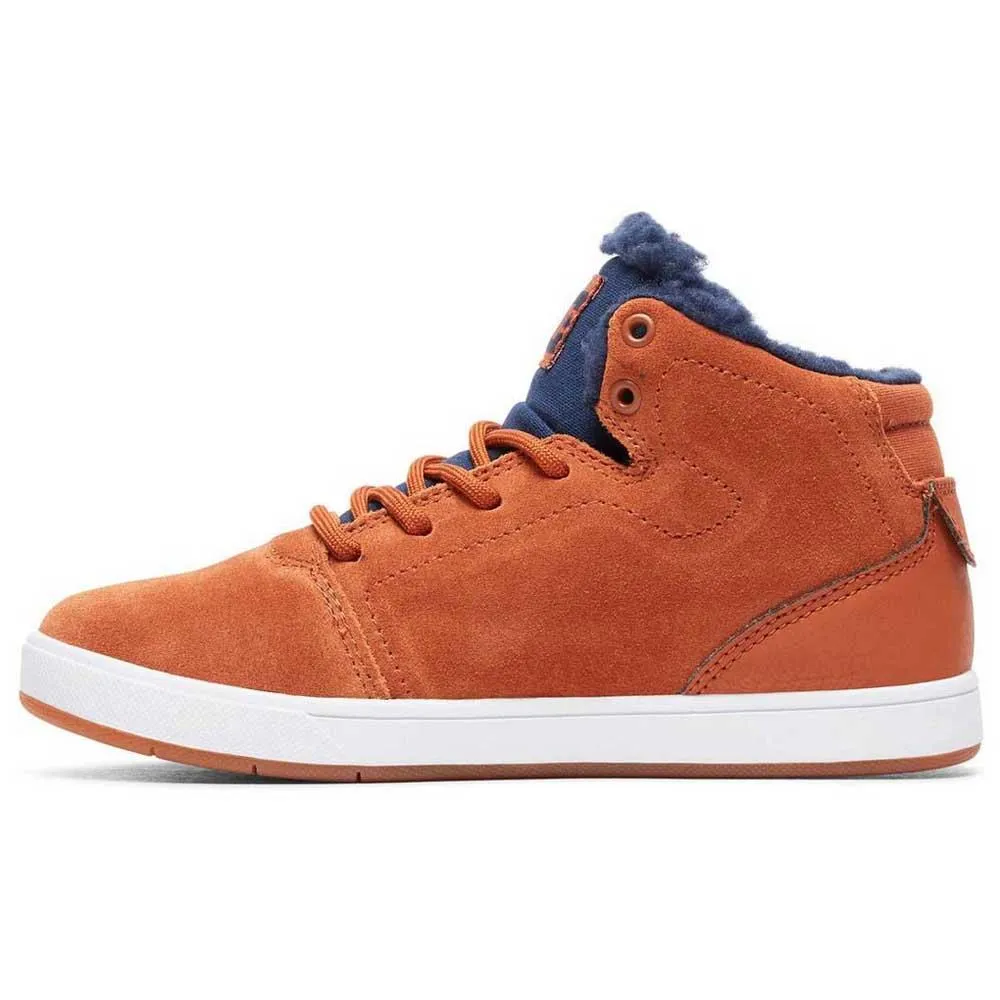 Zapatillas altas cuero DC SHOES borrego interior niño CRISIS HIGH WNT Brown/blue (bnb) Ref. ADBS100215 marrón/azul