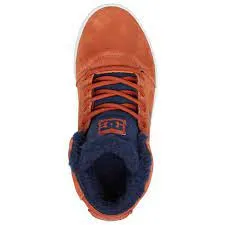 Zapatillas altas cuero DC SHOES borrego interior niño CRISIS HIGH WNT Brown/blue (bnb) Ref. ADBS100215 marrón/azul