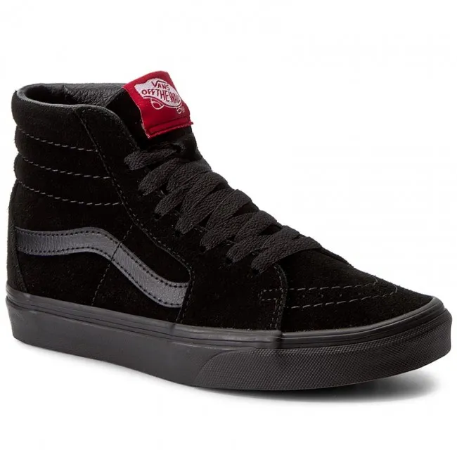 ZAPATILLAS ALTAS VANS SNEAKERS DEPORTE CóMODAS HOMBRE SK8HI SHOES BLACK/BLACK MOD. VN000D5IBKA ANTE NEGRAS CON FRANJAS NEGRAS