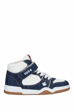Zapatillas azules denim spyker blancas altas con logo