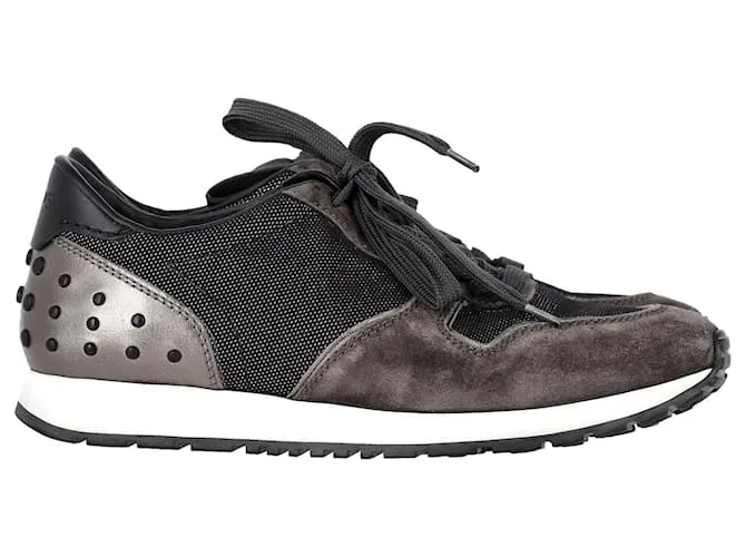 Zapatillas bajas con detalle Gommino de Tod's en ante gris Castaño 