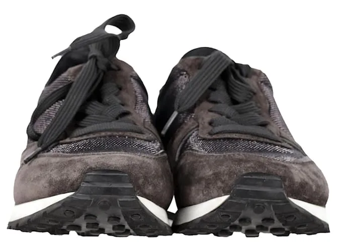 Zapatillas bajas con detalle Gommino de Tod's en ante gris Castaño 
