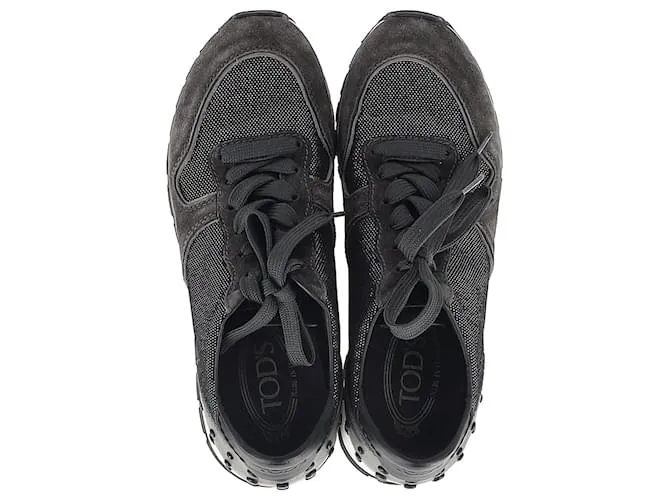 Zapatillas bajas con detalle Gommino de Tod's en ante gris Castaño 
