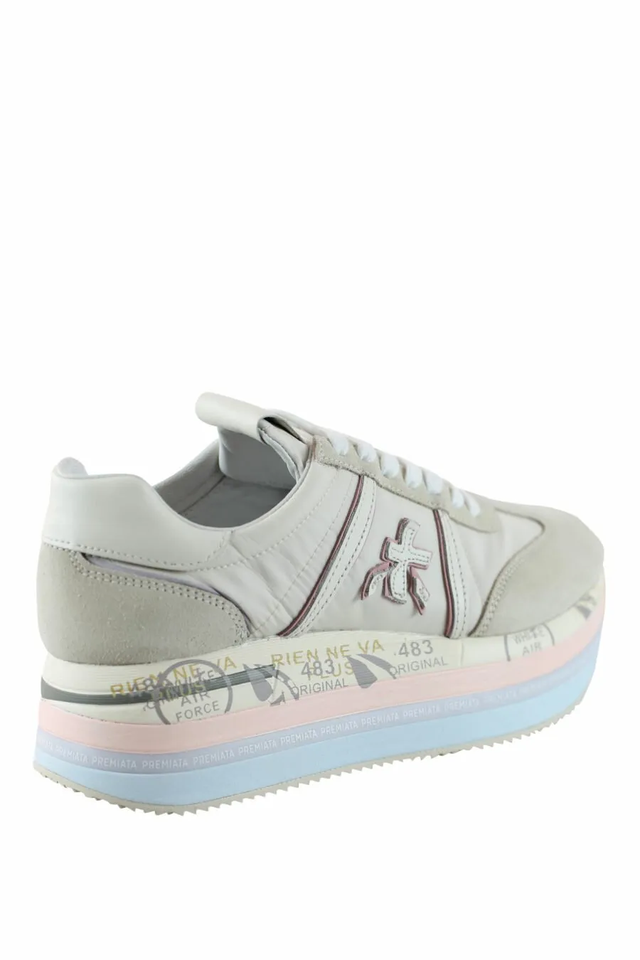 Zapatillas beige con plataforma multicolor 