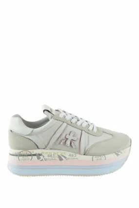 Zapatillas beige con plataforma multicolor beth 6234