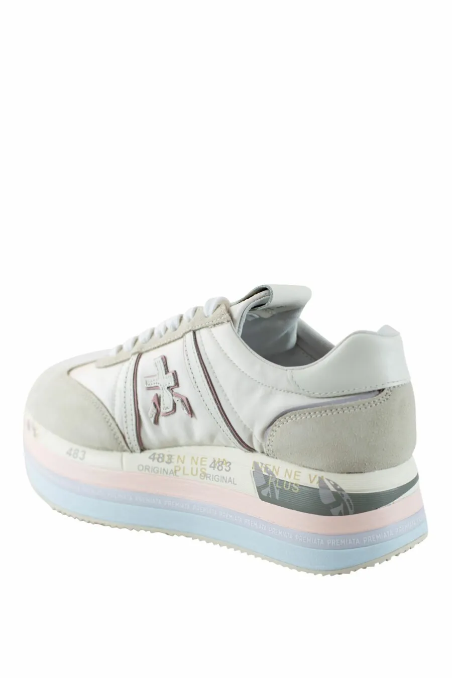 Zapatillas beige con plataforma multicolor 