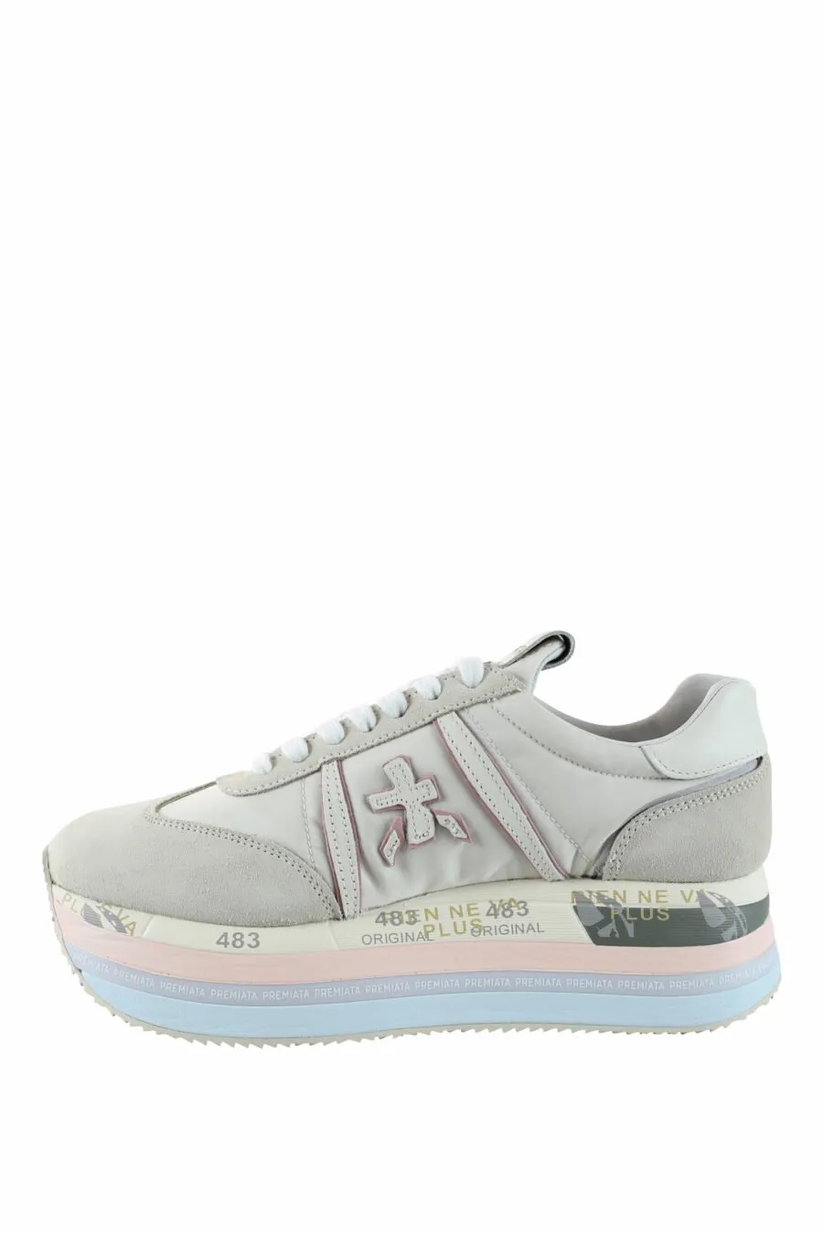 Zapatillas beige con plataforma multicolor 