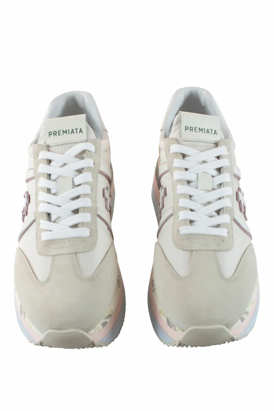Zapatillas beige con plataforma multicolor 