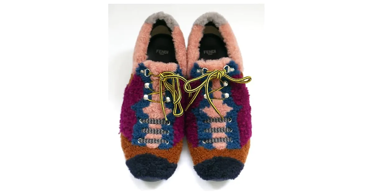 Zapatillas Fendi Patchwork Shearling Multicolor 
