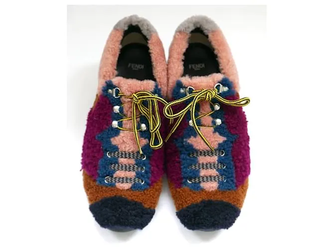 Zapatillas Fendi Patchwork Shearling Multicolor 