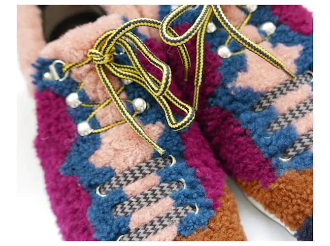 Zapatillas Fendi Patchwork Shearling Multicolor 