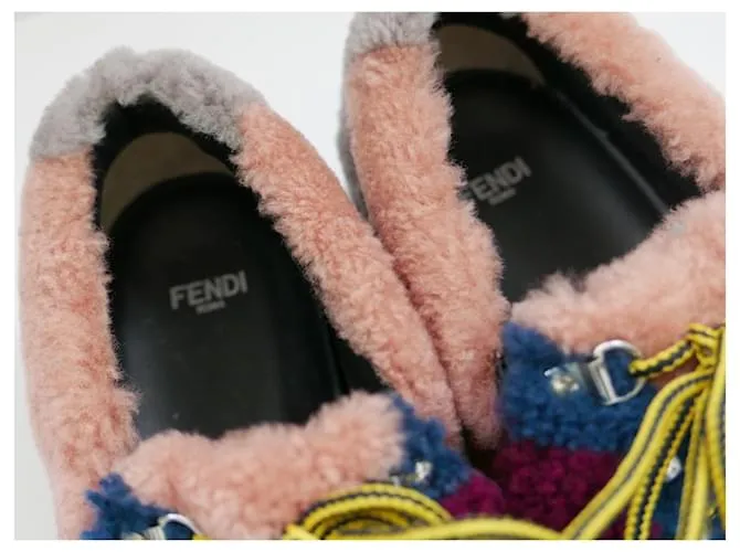 Zapatillas Fendi Patchwork Shearling Multicolor 