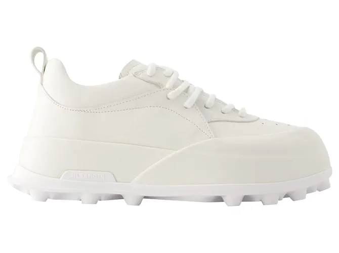 ZAPATILLAS  JIL SANDER  PIEL  PORCELANA BLANCO 