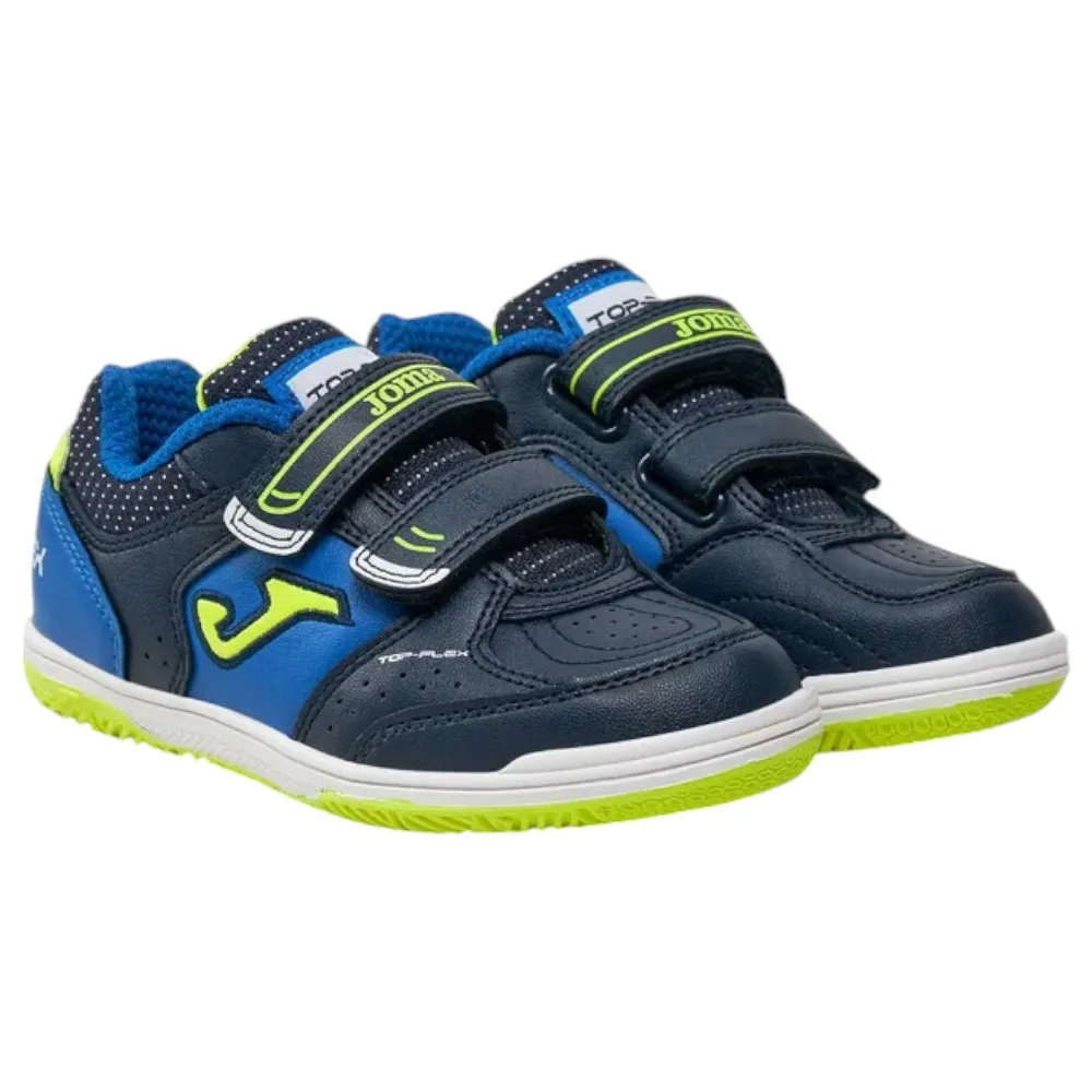 ZAPATILLAS JOMA TOP FLEX JR 2403 AZUL MARINO ROYAL TPJW2403INV INDOOR FUTBOL SALA NIÑOS